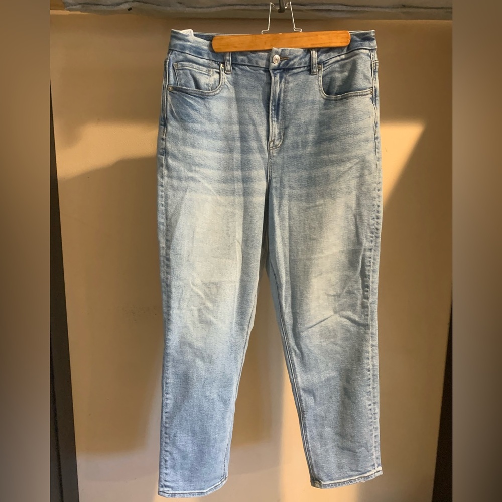 American Eagle Outfitters Stretch Denim Jeans CURVEY MOM JEANS SIZE 12 - Picture 2 of 7